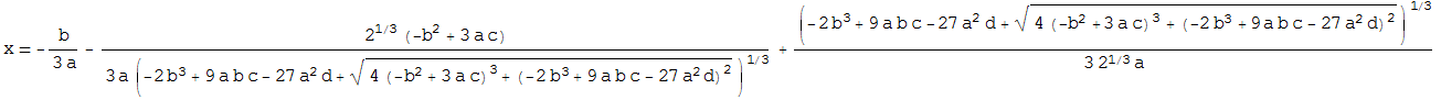 Primera Solución para fórmula de tercer grado