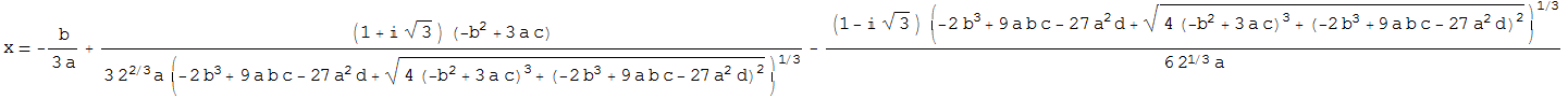 Second Solution for third degree formula
