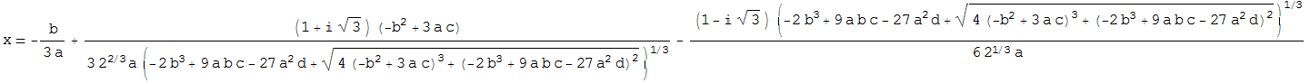 Segunda Solución para fórmula de tercer grado