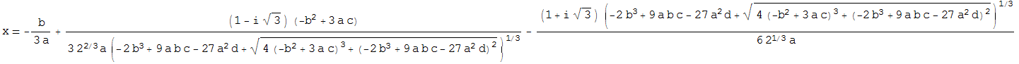 Tercera Solución para fórmula de tercer grado