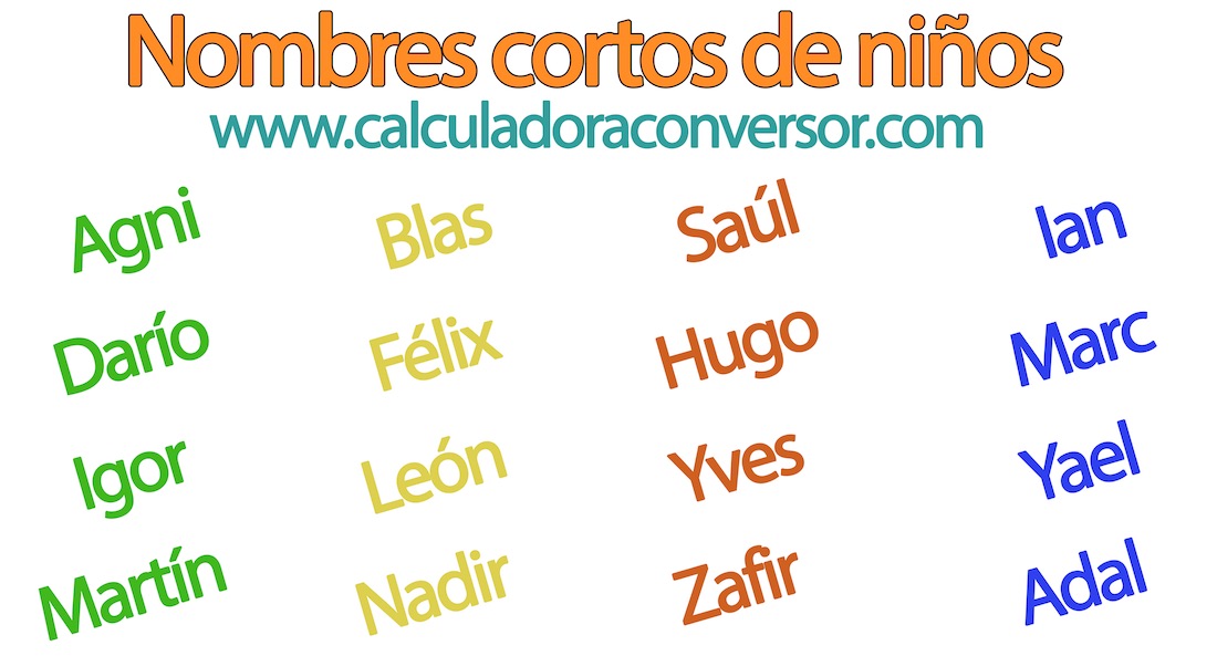 Nombres cortos de niños