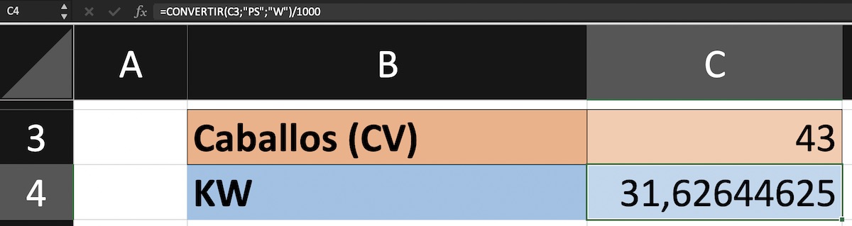 cv a kw en excel